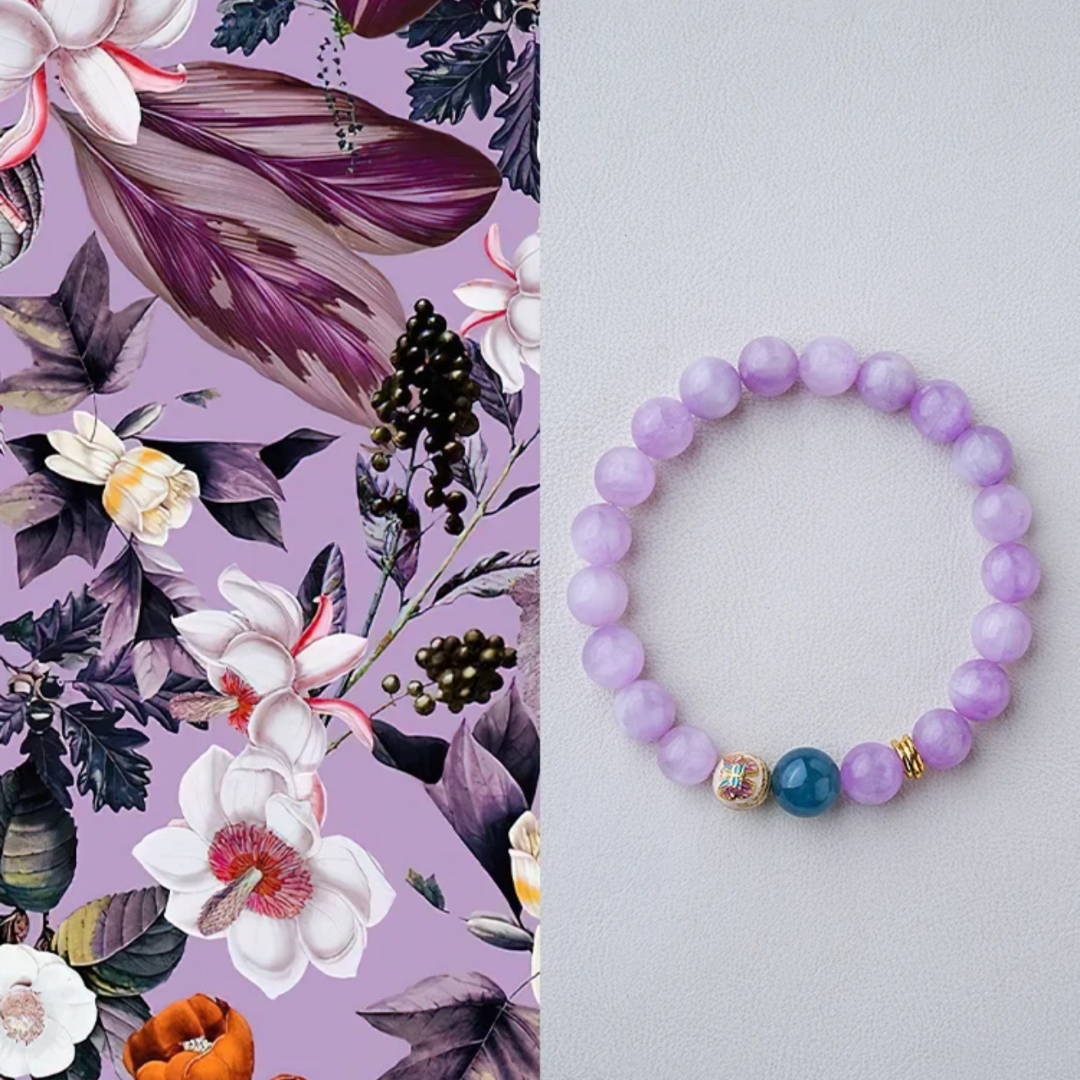 Pulsera de protección de jadeíta Kunzite Cloisonné Fire Blaze