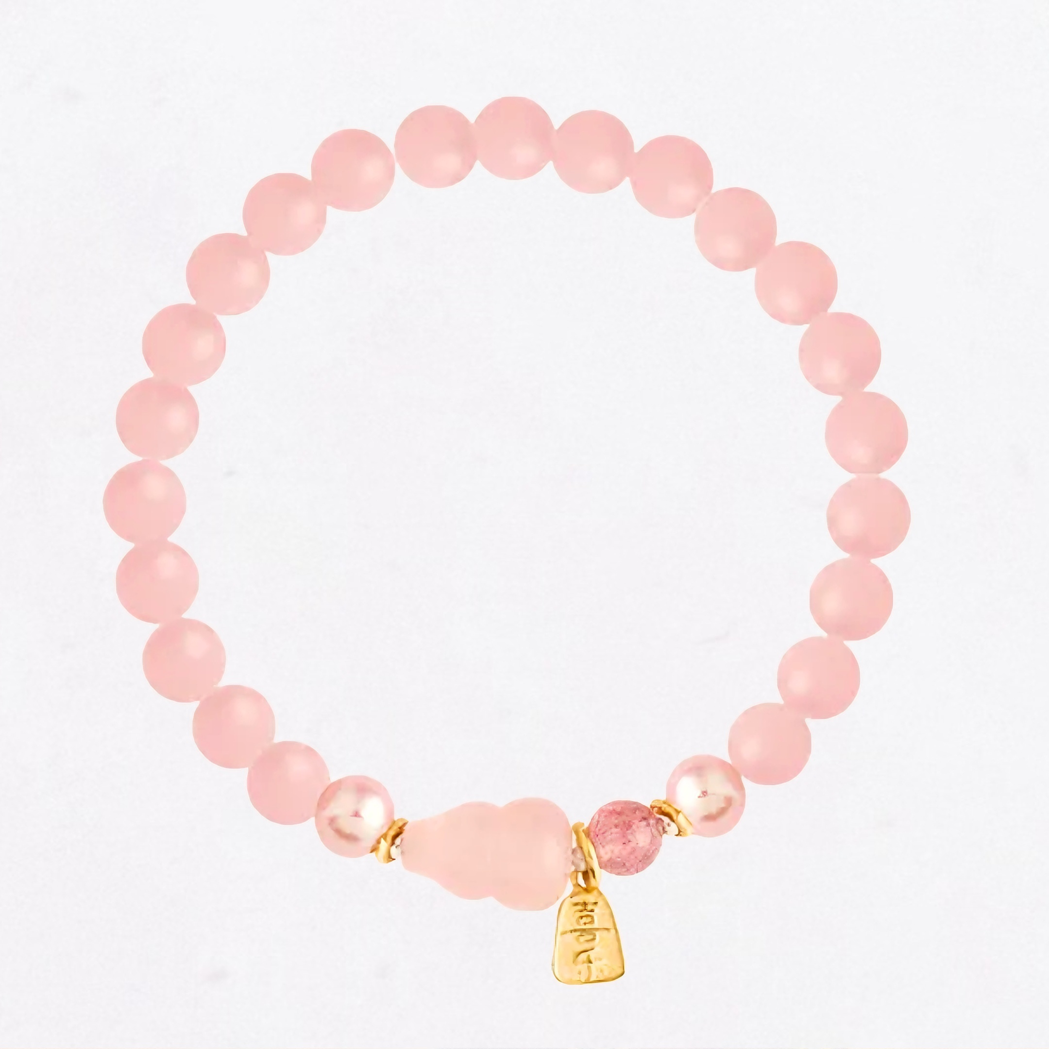 Fire Element Rose Quartz Gourd Harmony Bracelet