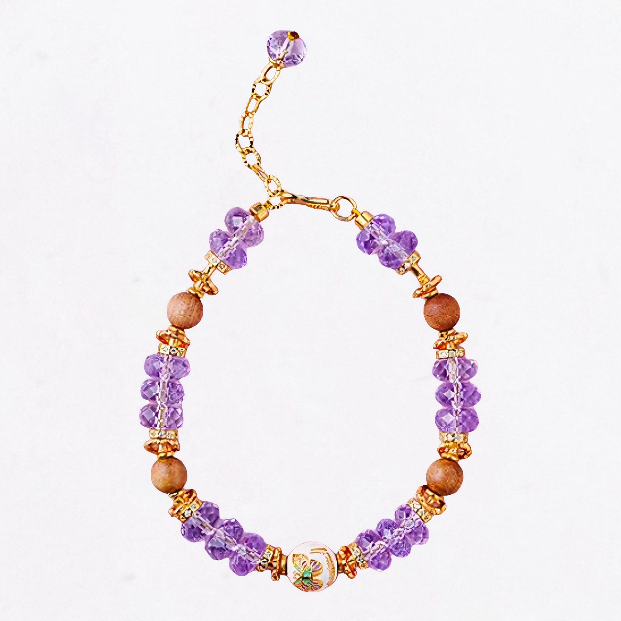 Water Element Amethyst Sandalwood Serenity Bracelet