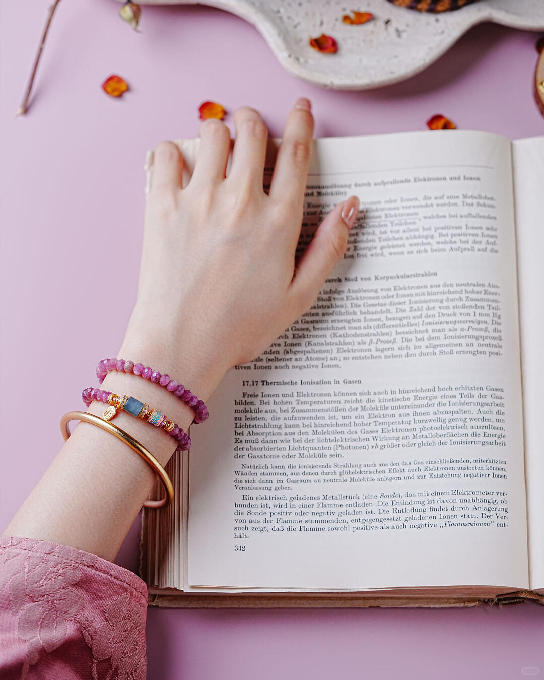 Fire Element Pink Tourmaline & Blue Jade Harmony Bracelet