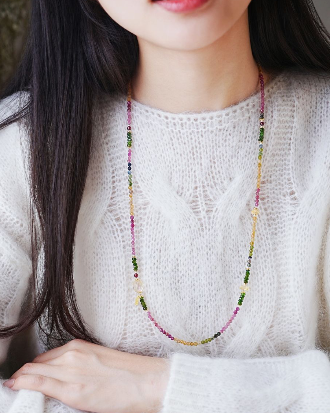 Five Elements Rainbow Tourmaline & Garnet Harmony Wrap Bracelet